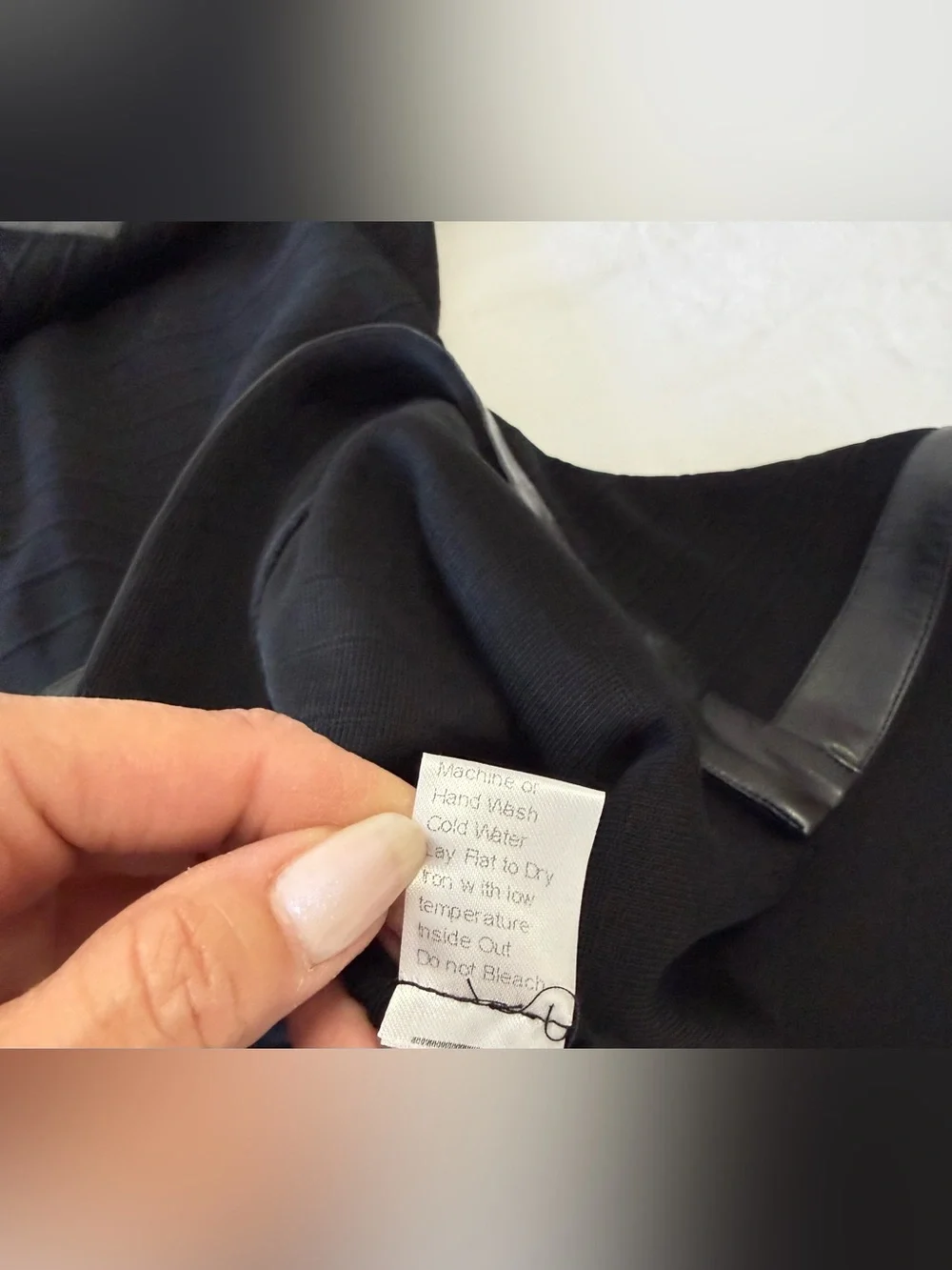 Ming Wang | SZ L | Black Long Line Cardigan Lightweight | Faux Leather Trim NWT
